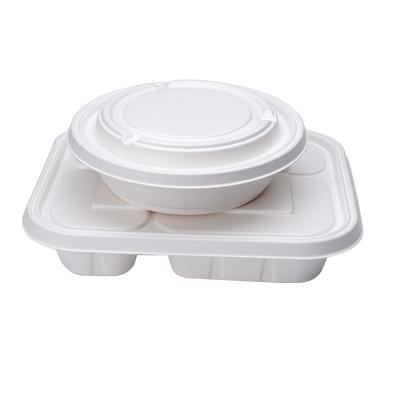 China Microwavable Sugarcane Bagasse Pulp 100% Biodegradable Disposable Take away Food Packaging Clamshell Container Lunch Paper Box for sale