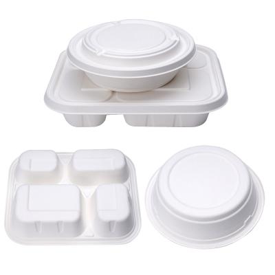 China Microwavable Eco-friendly biodegradable disposable compostable wheat pulp lunch box burger box for sale