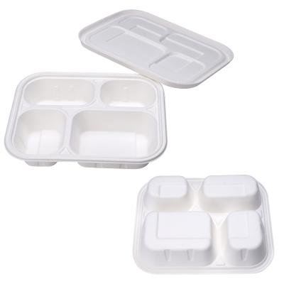 China Microwavable Sugarcane Bagasse Pulp 100% Biodegradable Disposable Take away Food Packaging Clamshell Container Lunch Paper Box for sale