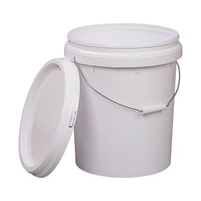 China PE 500ml 1L 2L 3L 4L 5L Factory Supply Handle Food Grade Packing Bucket Round White Clear Plastic Round Bucket with Lid for sale