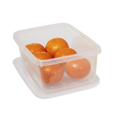 China Heatable PP vegetable fresh-keeping box  kitchen transparent box microwavable rectangular fresh plastic food storage container with lid for sale