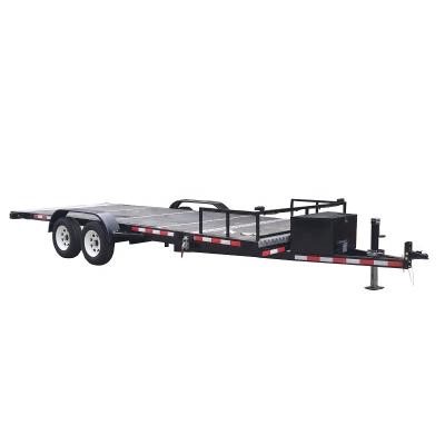 China The Excavator Etc Equipment Tandem Decked Trailer Flatbed Trailer galvanized painted hydraulic trailer for sale