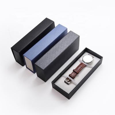 China Recycled Materials Cardboard Watch Box Recycled Paper Rectangle Luxury Gift Packaging Watch Box Case for sale