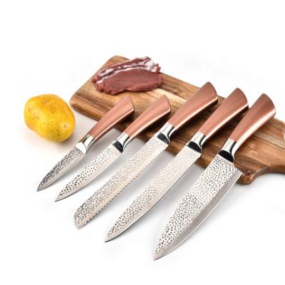 China High Quality Disposable Stainless Steel Forged Nonstick Coating Kitchen Knife 5 Piece Kitchen Knife Set for sale