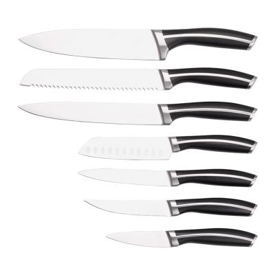 China Sustainable Wholesale 7pcs Professional Kitchen Knife Set Eco-friendly Forged Stainless Steel Seven-piece Kitchen Knife Set for sale