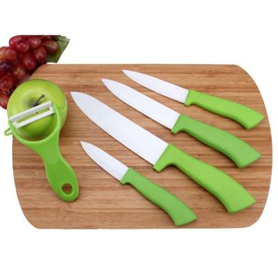 China Disposable Ceramic Knife Kitchen Knives With Peeler Chef Paring Fruit Vegetable Slicer Serving Knife White Blade Cooking Black ABS Set for sale