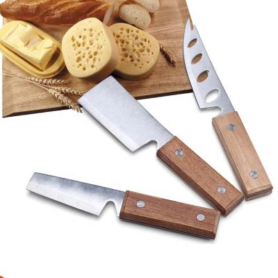 China 2021 Sustainable High Quality Kitchen Accessories 5 Pieces Stainless Steel Cheese Knife Set With Wooden Handle for sale