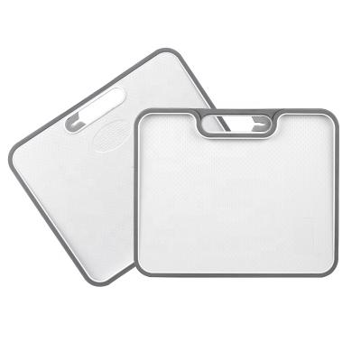 China 2021 New Design High Quality Viable Multifunctional Rectangular Plastic White Cutting Board With Sharpener for sale