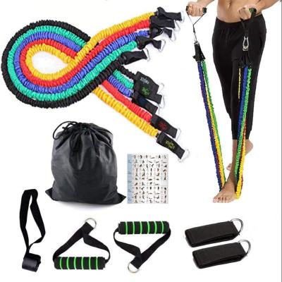 China Durable Gym Purple Green Yellow Black Pink Gym Latex Equipment Resistance Set Resistance Bands Fitness Bands Pull Rope Travel Orange Red for sale