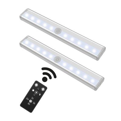 China Modern Under Cabinet Motion Sensor Light Rechargeable Stick On Light Outdoor Cabinet Wardrobe Remote Control Led Night Light for sale