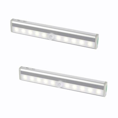 China Minimalist Quickly Deliver 10Pcs Led Motion Sensor Light Stick On Cabinet A.C.A. Battery Magnetic Motion Sensor Night Lights for sale