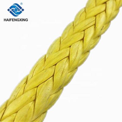 China Mooring Rope 12 Strands UHMWPE Winch Rope With Splice Eyes Both Ends for sale