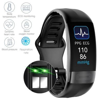 China NEW 2021 Update P11 Touch Screen Plus Heart Rate Blood Pressure Oxygen ECG Monitoring Body Temperature Smart Watch for sale