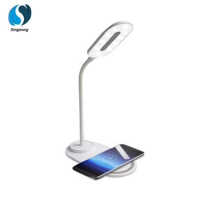 China Mobile Phone New 2 in 1 10W Qi Fast Wireless Desktop Charger with Foldable LED Lamp for Mobile Phone for sale