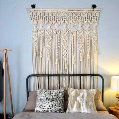 China Plain Boho Decor Hand-woven Macrame Wall Hanging Creative Wall Tapestry Home Cord Decoration Accessories Wall Decor for sale