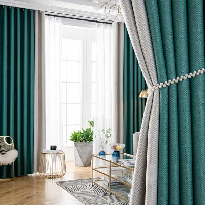 China Flame Retardant Wholesale Ready Made Curtain European Style Elegant 15 Color Polyester Blackout Curtain Tulle Sheer Curtain for sale