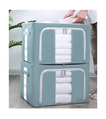 China Sustainable Brightly colored multipurpose Succinct green  steel frame  Oxford storage box for sale