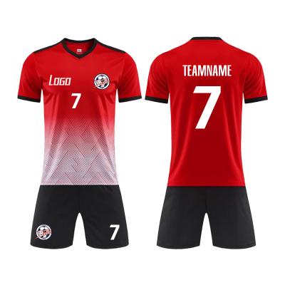 China Wholesale Red White Soccer Jersey Set Sets Factory Football Clothes Soccer Jersey Uniforms for sale