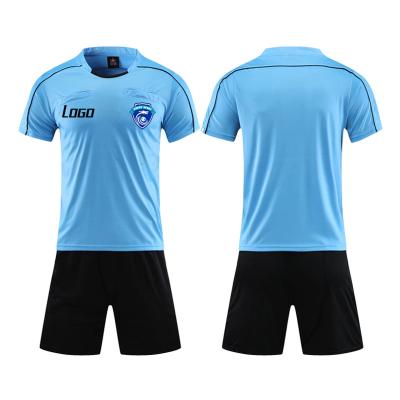 China Custom Breathable Blue Club Personal Soccer Uniforms Kit Soccer Referee Shirts For Referee Sets for sale