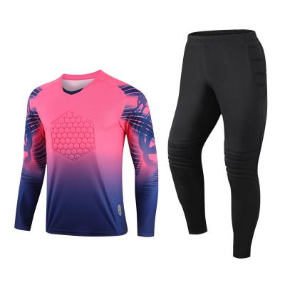 China Shirts & Tops Sell Rose Red Blue Soccer Goalkeeper Long Sleeve Pants And Jersey Football Goalkeeper Uniform Wholesale for sale