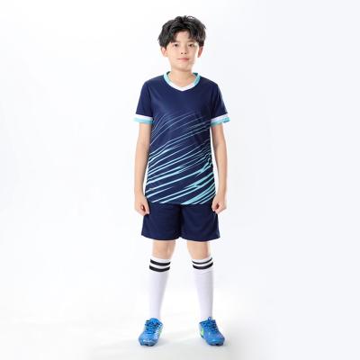 China Wholesale Kids Football Jersey Sets Latest Design Dark Blue Custom Kids Soccer Jersey 2022 for sale