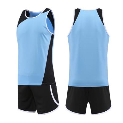 China Quick-Drying Marathon Wholesale Sleeveless Tank Top Blue Athletics Uniforms for sale