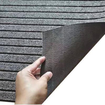 China Washable 180G/Sqm Ribbed Show Floor Velvet Jacquard Runner Wedding Upholster Roll Aisle For Door Entry for sale