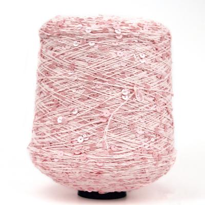 China Best Selling Russia Fancy Yarn Anti-Bacteria For Hand Knitting 100% Cotton 5ply Sequin Thread 3MM+6MM Sequins for sale