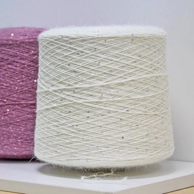 China New Design Mink Yarn 2mm Long Glitter 1ply Fancy Metal Fancy Shiny Fluffy New Yarn Pretty Anti-pilling Angora Yarn for sale