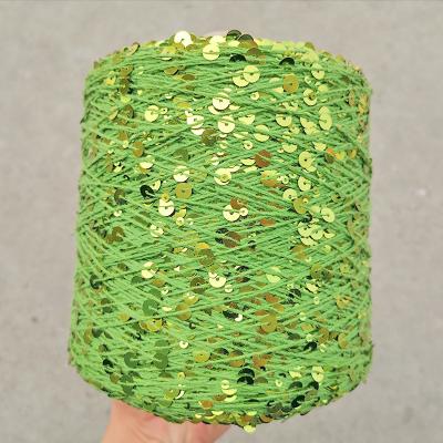 China Anti-bacteria Wholesale Manufacturers Spot 3MM+6MM Fancy Yarn 100% Spangle Running Cotton Yarn For Hand Knitting for sale