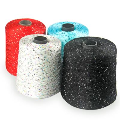 China Wholesale Recycled Colorful Crochet Thread 3mm Polyester Sequins Thread Hand Knitting Yarn Distance 5cm for sale