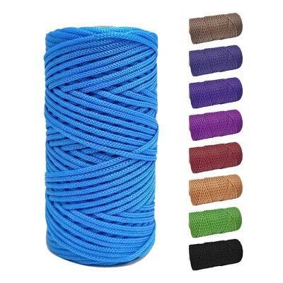 China Wholesale High Tenacity Ice Rope 3mm Lightweight Squishy Braided Nylon Cord For Knitting Cushion Handmade Basket Bag Hollow Rope for sale