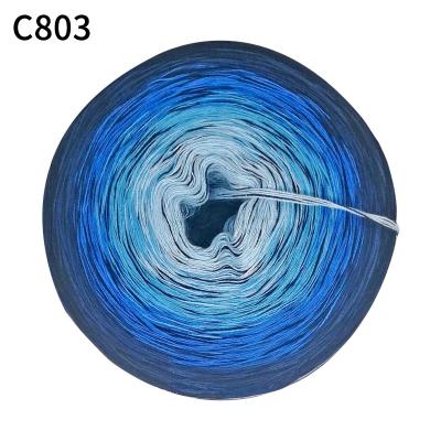 China Space dyed cake 2021 hot selling new product 3ply cotton rainbow yarn 100% hand knitting yarn for sale