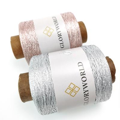 China Wholesale Hand Knitting Fancy Recycled Thread 100% Polyester Hollow Ribbon Metallic Yarn for sale