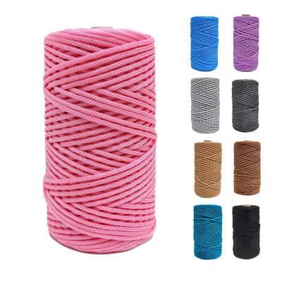 China Wholesale Recycled Polyester Rope 3mm 4mm 5mm 6mm PP Rope 100% Hollow Braided Rope For DIY for sale