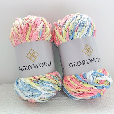 China Wholesale 100% Polyester Large Lantern Yarn Fancy Yarn Space Dye Hand Crochet Yarn Soft Pretty 100% Fancy Bag Knitting Yarn for sale