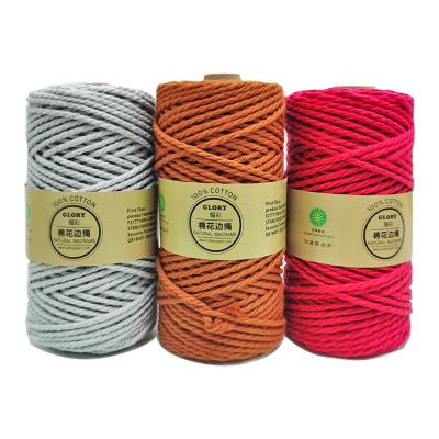 China Wholesale High Quality Natural Braided 100% 3mm Rope Recycled Cotton Macrame Rope 10mm 9mm 8mm 7mm 6mm 5mm 4mm for sale