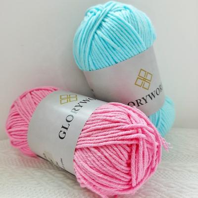 China Wholesale Recycled Milk Cotton Yarn Acrylic Crochet Chatter Hand Knitting Doll Baby Shoes Comfy Goods Cotton 50g Small Cone for sale