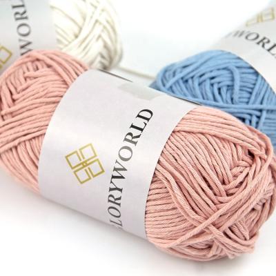 China Manufacturers Recycled Wholesale Hand Knitting Yarn 50g Soft 100% Combed Cotton Crochet Yarn 2mm for sale