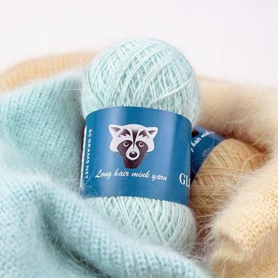 China Anti-pilling Hot Selling Angora Yarn 50g/Roll Long Plush Russia Mink Cashmere Yarn Hand-Knitting Cardigan Yarn Fluffy Fluffy Fine Quality Yarn Anti-pilling for sale