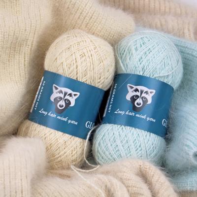 China Mink Cashmere Yarn running long plush anti-pilling goods fine quality 50g/Roll anti-pilling hand knitting angora yarn cardigan scarf yarn for sale