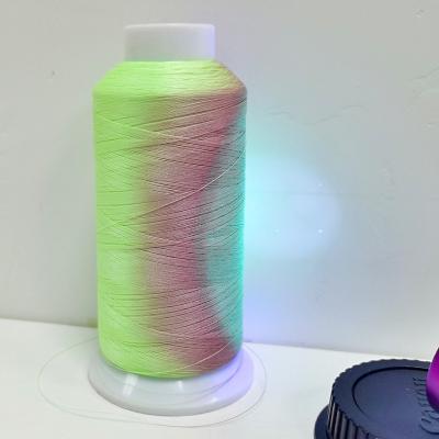 China New Functional 100% Polyester Thread Embroidery Thread High Tenacity Low MOQ Multiple Color Options FDY Thread 150D/2 UV Color Changing Thread for sale