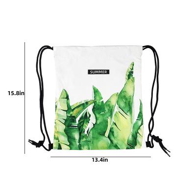 China Promotional Wholesale Waterproof Tropical Drawstring Pocket Custom Fashion Backpack Summer Backpack for sale