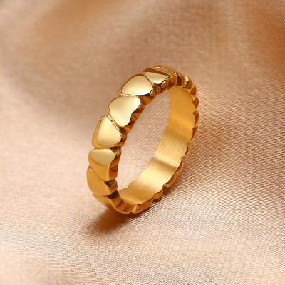 China MICCI Wholesale Custom Name Logo CLASSIC 18K Gold Stainless Steel Small Heart Ring for sale