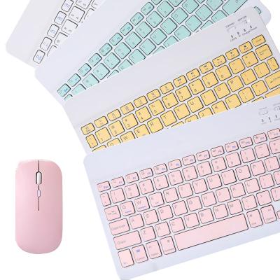 China 10inch Tablet BT Keyboard Mini Wireless Keyboard And Mouse Wireless Key Top Rechargeable For iPad Phone Laptop Keyboard for sale