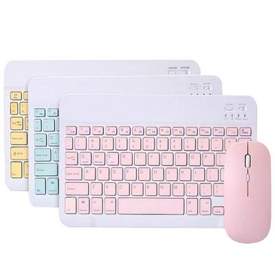 China 10inch Tablet BT Keyboard Mini Wireless Keyboard And Mouse Wireless Key Top Rechargeable For iPad Phone Laptop Keyboard for sale