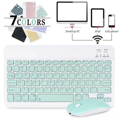 China Wireless Mini Wireless Keyboard Mouse For Tablet 7 8 9 10 10.1 10.5 10.8 Inch Universal Slim Colorful BT Tablet Keyboard Mouse Combo for sale