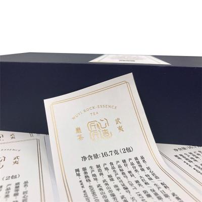 China Oil proof and Waterproof Wholesale Customized Waterproof And Oilproof Paper Print Gilding Sticker Label for sale