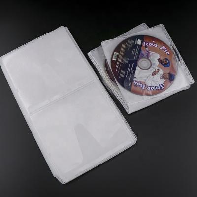 China Wholesale Eco - Friendly Supplier White Outer CD DVD Inner Sleeve Disc Sleeves Refill Plastic Sleeve With Nonwoven Covers for sale