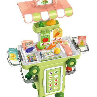 China Pretend Game Xinmei Toys 37PCS To Pretend Game Two Multi Functional In One Vehicle Supermarket Medical Mobile Pretend Game Kindergarten Set For Kid for sale